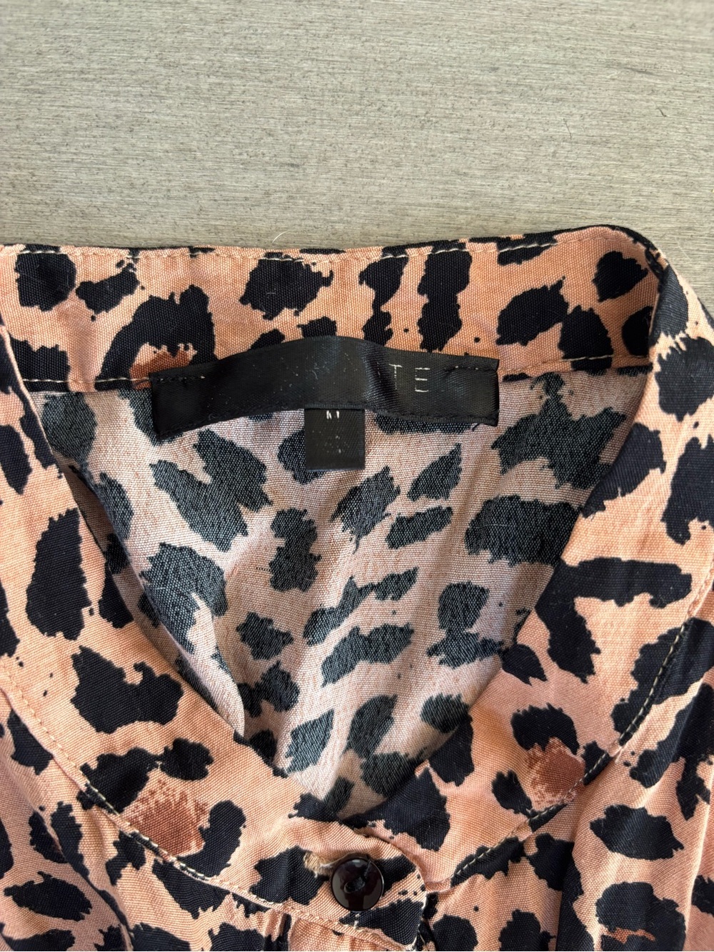 Dynamite Pink Leopard Print Mini Dress Long Sleeve Tie Waist Size M - Picture 4 of 8